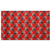 Tissu Tiger Head Pattern Design Red (Fat Quarter)
