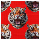 Tissu Tiger Head Pattern Design Red (Fermer)