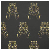 Tissu Tigre noir à rayures dorées (Échantillon)