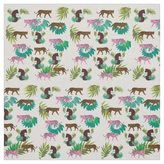 Tissu Tigres Brown roses (Échantillon)