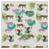 Tissu Tigres Brown roses (Détail)