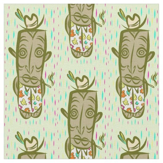 Tissu Tiki de tabagisme (Fermer)
