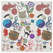 Tissu timbre girly coloré (Échantillon)
