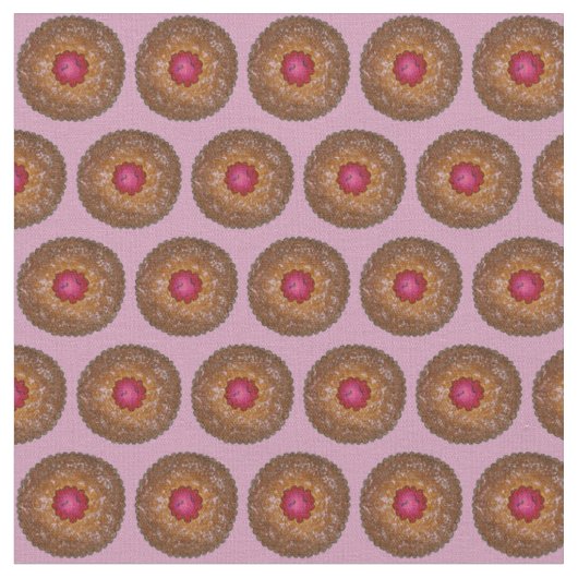 Tissu Tiny Tortes Raspberry Linzer Torte Cookies Fabric (Fermer)