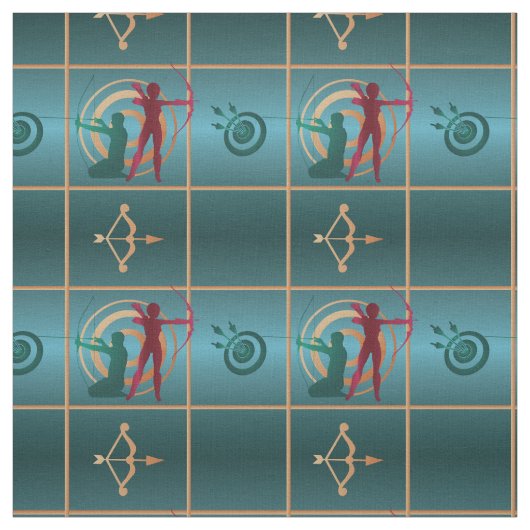 Tissu Tir à l'arc et flèche - Motif vert (Échantillon)
