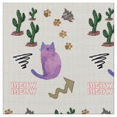 Tissu Tissu, Chat Poisson Cactus Meow Paws (Fermer)