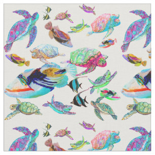 Tissu Tissus de poissons tropicaux et de tortues de mer