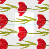 Tissu Tissus de ressort rouge tulipe et vert (Carreau)