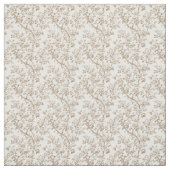 Tissu Toile beige avec branches Roses et courbes (Échantillon)