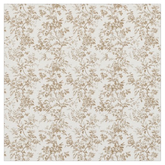 Tissu Toile beige dorée avec Roses et feuillage (Fermer)