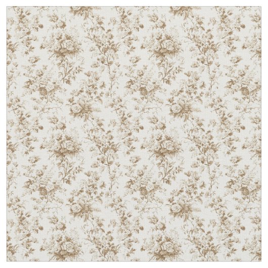 Tissu Toile beige douce avec Roses et feuillage de jardi (Fermer)