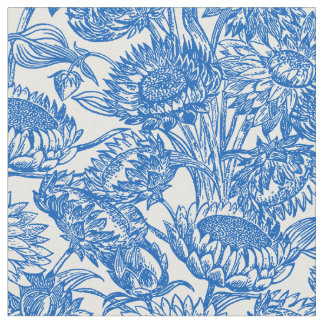 Tissu Toile Bleu des tournesols