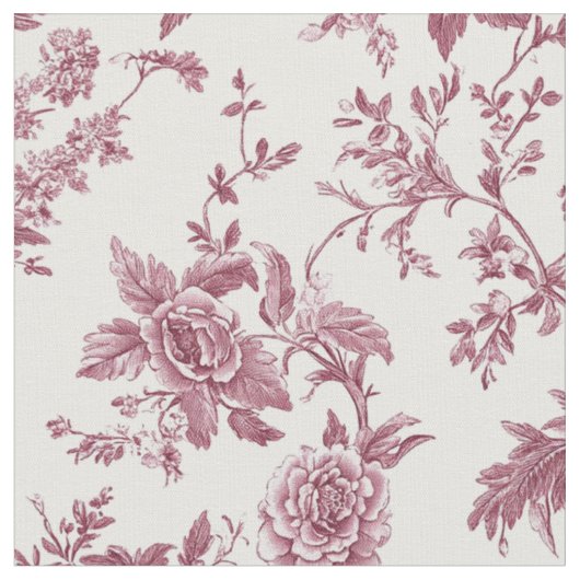 Tissu Toile botanique rose délicate (Fermer)