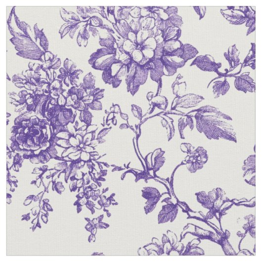 Tissu Toile botanique violet doux (Fermer)