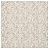 Tissu Toile Brown dorée avec fleurs et Feuilles (Échantillon)