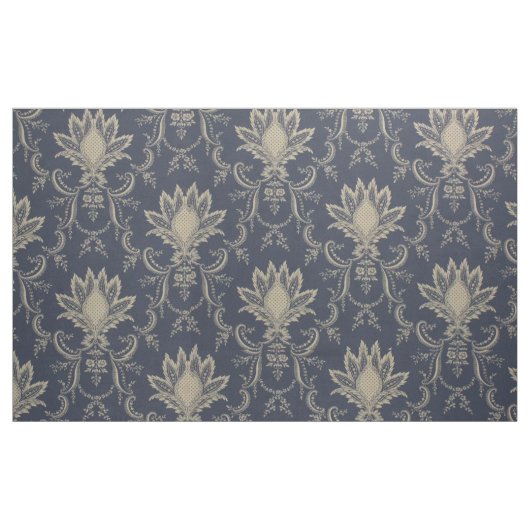 Tissu Toile d'ananas bleu marine Baroque (Yard)