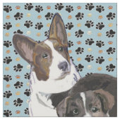 Tissu Toile de Cardigan Corgi (Fermer)