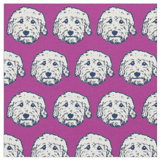 Tissu Toile de chien de gribouille pourpre