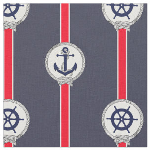 Tissu Toile de direction à roue bleue rouge
