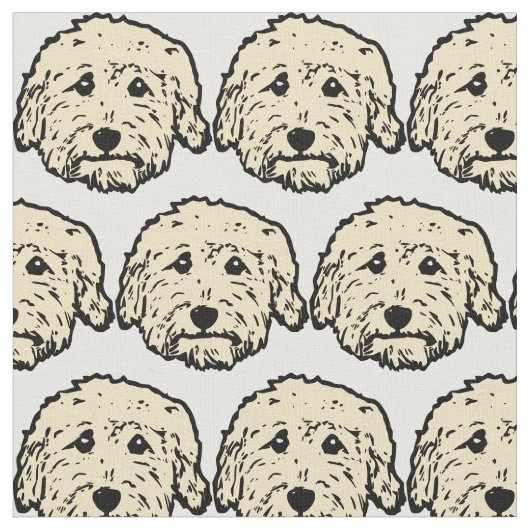 Tissu Toile de doodle avec chiens de Doodle Apricot (Fermer)