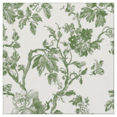 Tissu Toile de fleurs vert antique (Fermer)