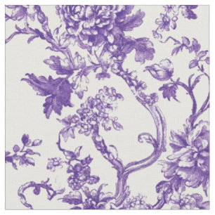 Tissu Toile de vigne florale violette
