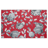 Tissu Toile florale gris argent rouge (Fat Quarter)