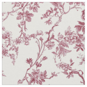 Tissu Toile Florale Rose Vintage