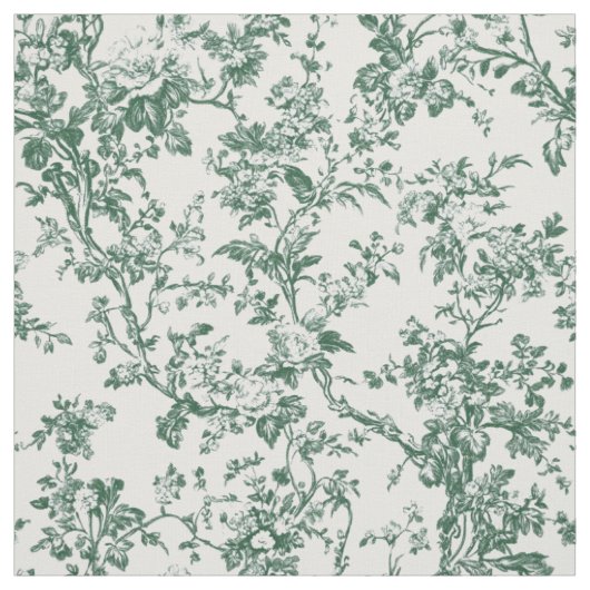 Tissu Toile florale vert forêt (Échantillon)