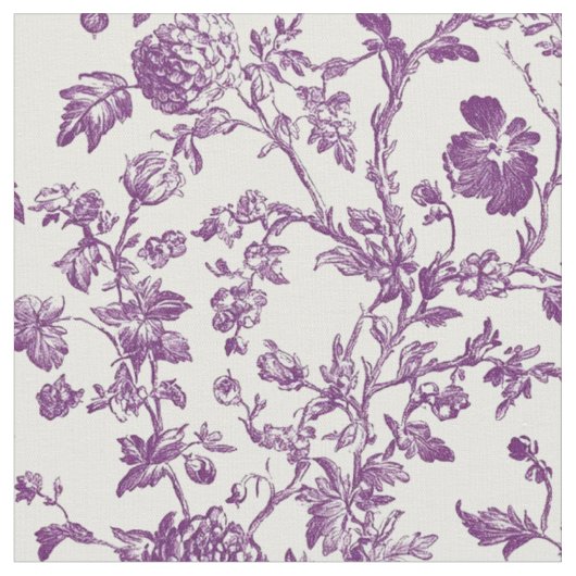 Tissu Toile Florale Violet Clair (Fermer)