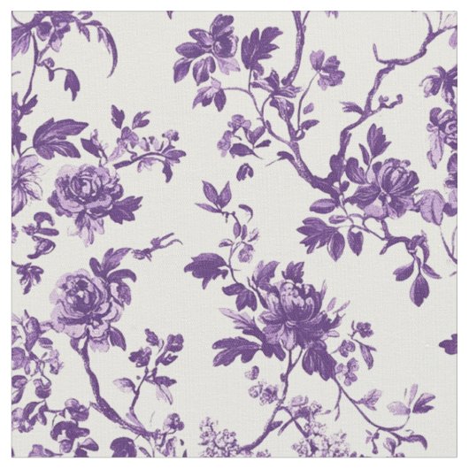 Tissu Toile florale violet foncé (Fermer)