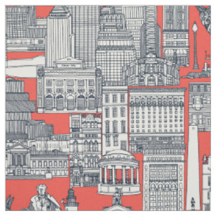 Tissu Toile indigo rouge de Boston