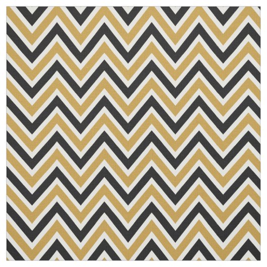 Tissu Toile Pattern Chevron Black et Gold (Échantillon)