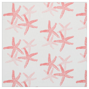 Tissu toile Plage d'étoile de mer rose rouge