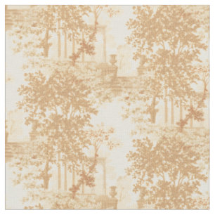Tissu Toile Tan Paysage vintage avec Urnes et Colonnes