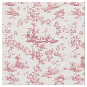 Tissu Toile vintage Florale de Jouy-Pink