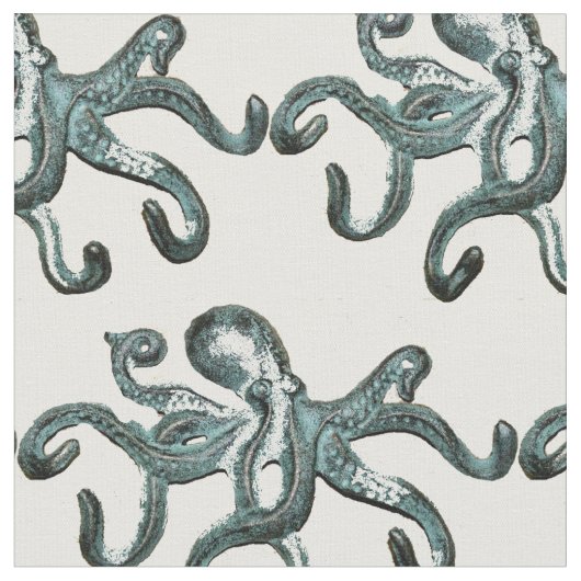 Tissu Tonnerre octopus bleu (Fermer)