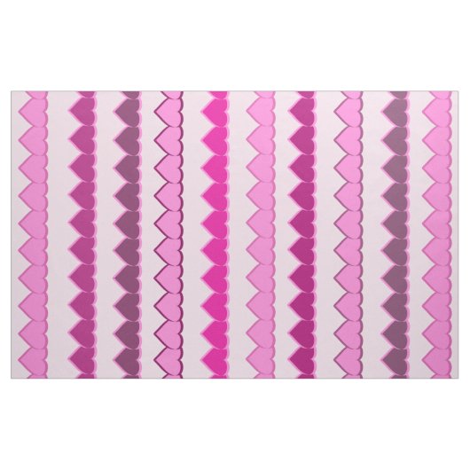 Tissu Tons des lignes de coeur rose (Yard)