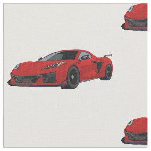 Tissu Torch Red C8 Corvette Dessin à main