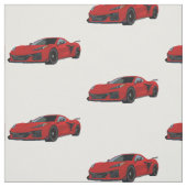 Tissu Torch Red C8 Corvette Dessin à main (Échantillon)