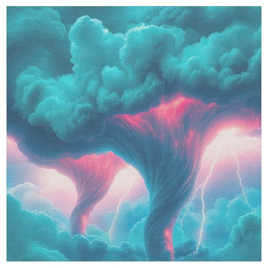 Tissu Tornades Nuages de tempête Éclair (Fermer)