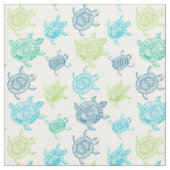 Tissu Tortues bleues et vertes (Détail)