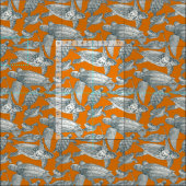 Tissu tortues de mer apatite orange (Carreau)