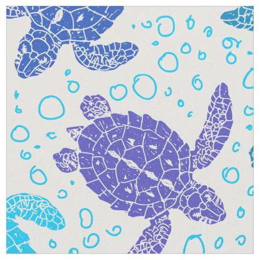 Tissu Tortues de mer bleues (Fermer)