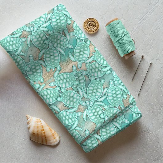 Tissu Tortues minces Mer et Sable ID696