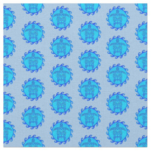 Tissu Tortues tribales de l'océan bleu maori