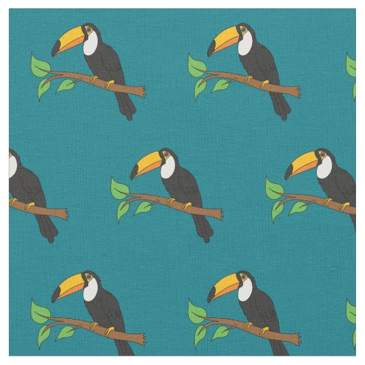 Tissu Toucans Oiseaux Mignons (Fermer)