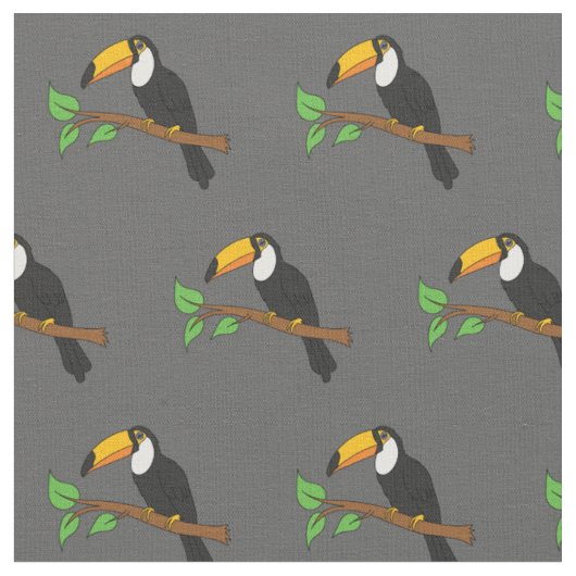 Tissu Toucans Oiseaux Mignons (Fermer)