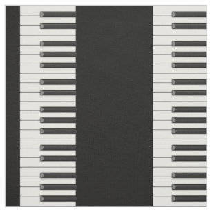 Tissu Touches de piano en petite taille sur noir