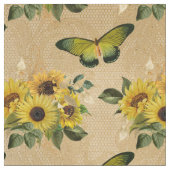Tissu Tournesols et papillons (Fermer)